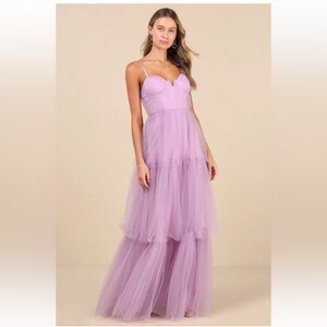 Lulu's Lavender Layered Maxi Dress